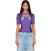 Marine Serre Purple Regenerated Graphic Jersey Baby Fit T-shirt 252020F110029