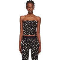 Marine Serre Black Moon Printed Jersey Second Skin Tube Top 252020F111000