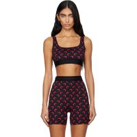 Marine Serre SSENSE Exclusive Black Recycled Moon Jersey Sport Bra 252020F511003