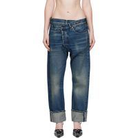 R13 Blue Cuffed Crossover Jeans 252021F069010