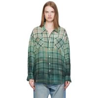 R13 Green Drop Neck Work Shirt 252021F109006