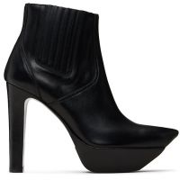 R13 Black Pointy Toe Platform Heeled Ankle Boots 252021F113005