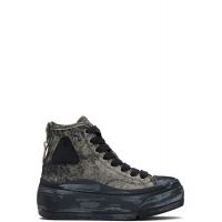 R13 Gray & Black Kurt High Top Sneakers 252021F127006