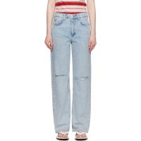 Rag & bone Blue Straight Shea Relaxed High Rise Jeans 252055F069006