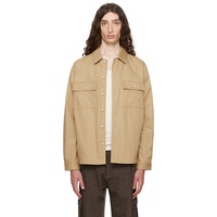 Hugo Beige Oversized-Fit Cotton Gabardine Shirt 252084M192006