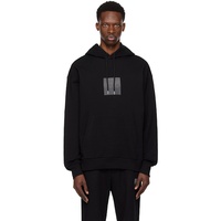 Hugo Black Relaxed-Fit Split Logo Hoodie 252084M202006