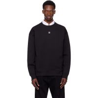 Hugo Black Stacked Logo Badge Sweatshirt 252084M204004