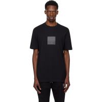 Hugo Black Cotton Jersey Split Logo T-shirt 252084M213020