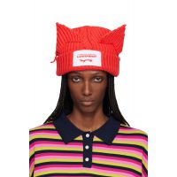 Charles Jeffrey LOVERBOY Red Chunky Ears Beanie 252101F014001