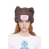 Charles Jeffrey LOVERBOY Brown Fluffy Chunky Ears Beanie 252101F014013