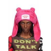 Charles Jeffrey LOVERBOY Pink Fluffy Chunky Rabbit Beanie 252101F014015