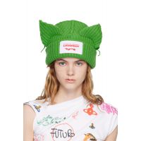 Charles Jeffrey LOVERBOY Green Chunky Ears Beanie 252101F014019
