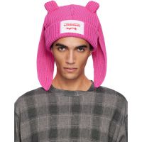 Charles Jeffrey LOVERBOY Pink Chunky Rabbit Beanie 252101M138018