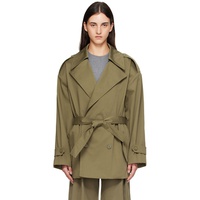 The Frankie Shop Khaki Zurich Oversized Short Trench Coat 252115F067007