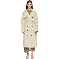 The Frankie Shop Beige Mavis Oversized Trench Coat 252115F067010