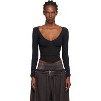 KNWLS Black Scythe Bustier Top 252148F111001