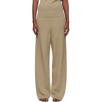 Aya Muse Beige Fold Over Seam Trousers 252188F087019