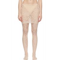 MARIE ADAM-LEENAERDT Beige Lace Miniskirt 252189F090006