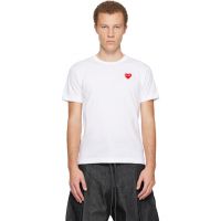 COMME des GARCONS PLAY White Basic Red Emblem T-shirt 252246M213018