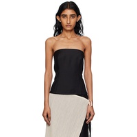 BAMBOU ROGER KWONG Black Wool & Mohair Suiting Bustier Top 252295F111001