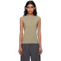 BAMBOU ROGER KWONG Gray Nylon Spandex Boat Neck Top 252295F111002