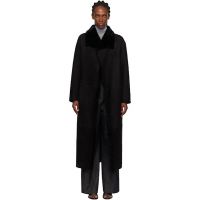 Nour Hammour Black Birthday Merinos Shearling Coat 252306F062000