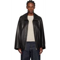Nour Hammour Black Noah Easy Leather Jacket 252306F064009