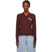 We11done Burgundy Double Patched Knit Polo 252327F108001
