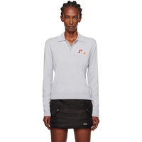 We11done Blue Double Patched Knit Polo 252327F108002