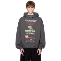 We11done Gray Multi Logo Print Hoodie 252327M202006