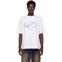 We11done White Rhinestoned Se11done Logo T-shirt 252327M213008