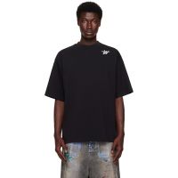 We11done Black WD Logo T-shirt 252327M213030