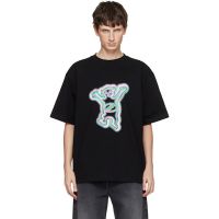 We11done Black Colorful Teddy Print T-shirt 252327M213054