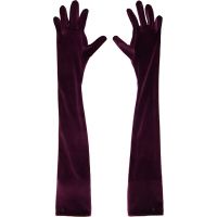 Mugler Burgundy Velour Gloves 252345F012000