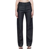Mugler Indigo Laced-Up Straight Jeans 252345F069004