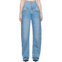 Mugler Blue High-Waisted Corset Jeans 252345F069005