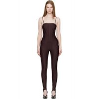Mugler Burgundy Boned Stretch Catsuit 252345F070001