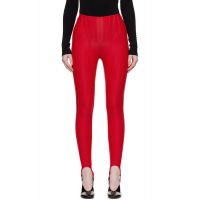 Mugler SSENSE Exclusive Red Corseted Leggings 252345F085004