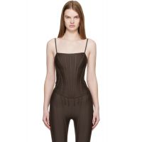 Mugler SSENSE Exclusive Brown Corseted Top 252345F111008