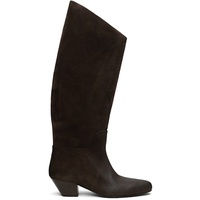 Marsell Brown Goccio Reversed Leather Tall Boots 252349F115000