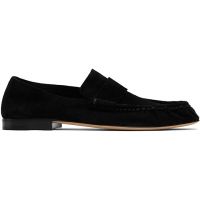 The Row Black Soft Suede Loafers 252359F121007