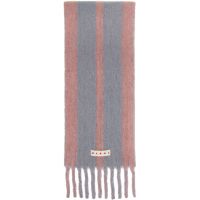Marni Pink & Gray Striped Alpaca Scarf 252379F028008