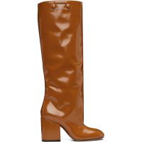 Marni Brown Leather Trunkaroo Knee-High Tall Boots 252379F115001