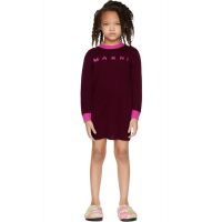 Marni Kids Burgundy Wool Dress 252379M702001