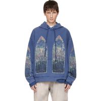 Who Decides War Blue Faded Hoodie 252389M202042