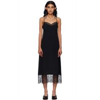 Simone Rocha Black Deep Lace Trim Slip Midi Dress 252405F054015