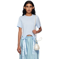 Simone Rocha SSENSE Exclusive Blue Bow Tail Easy T-shirt 252405F110020