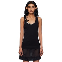 Simone Rocha Black Pearl Chain Tank Top 252405F111001