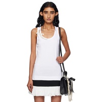 Simone Rocha White Pearl Chain Tank Top 252405F111002