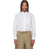 Simone Rocha White & Blue Easy Shirt 252405M192027